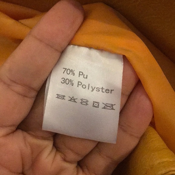 Mustard Yellow Faux Leather Moto Jacket - Picture 4 of 4